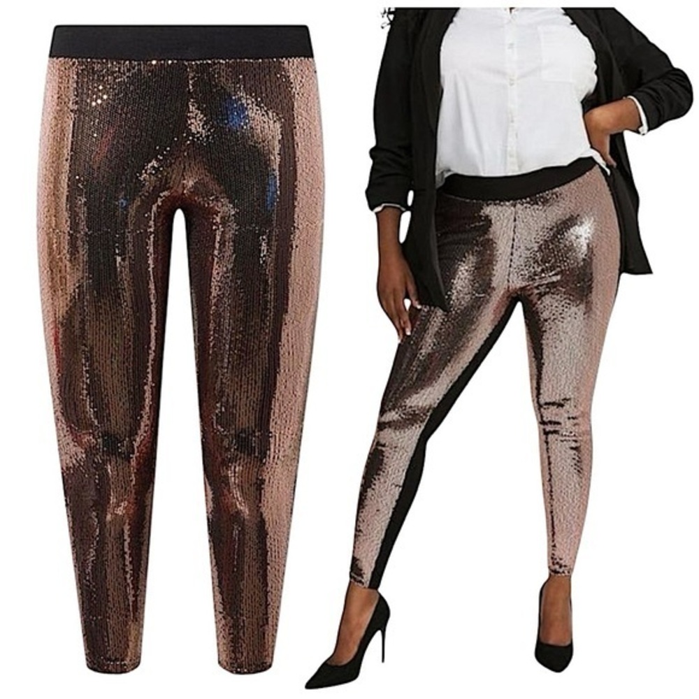TORRID‎ Rose Gold Full Length Signature Waist Sequin Legging NWT